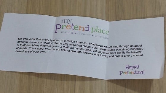 My Pretend Place Subscription Box Review November 2015 - letter