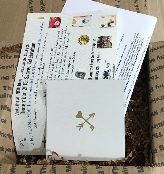 Sapphire Soul Subscription Box Review December 2015 - inside