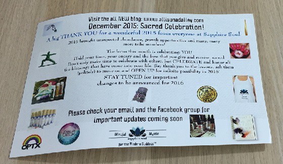 Sapphire Soul Subscription Box Review December 2015 - theme