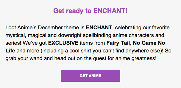 loot anime theme text