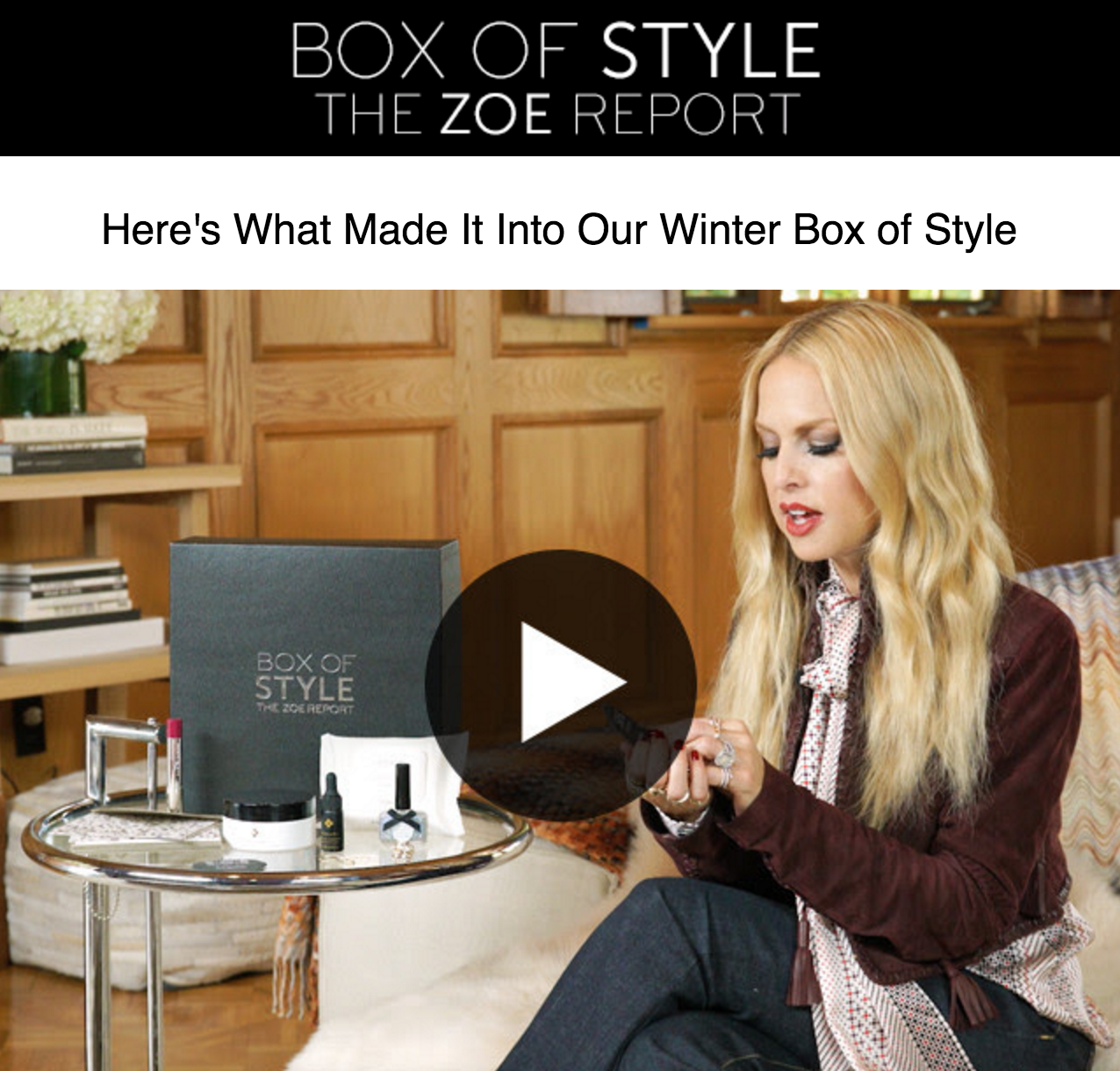 Rachel Zoe Winter Box of Style Video Reveal + Coupon