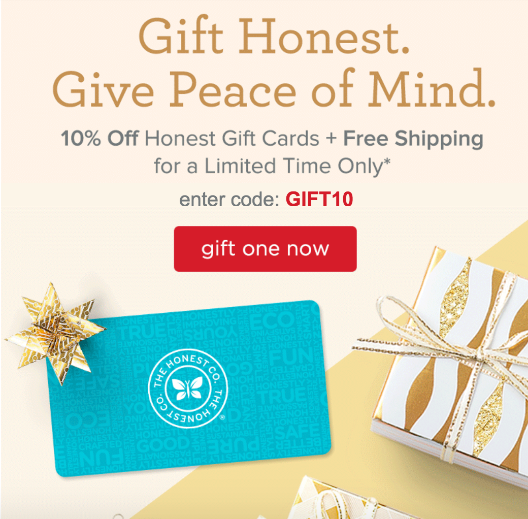 Honest Company Gift Certificate Sale – 10% Off + Free Shipping