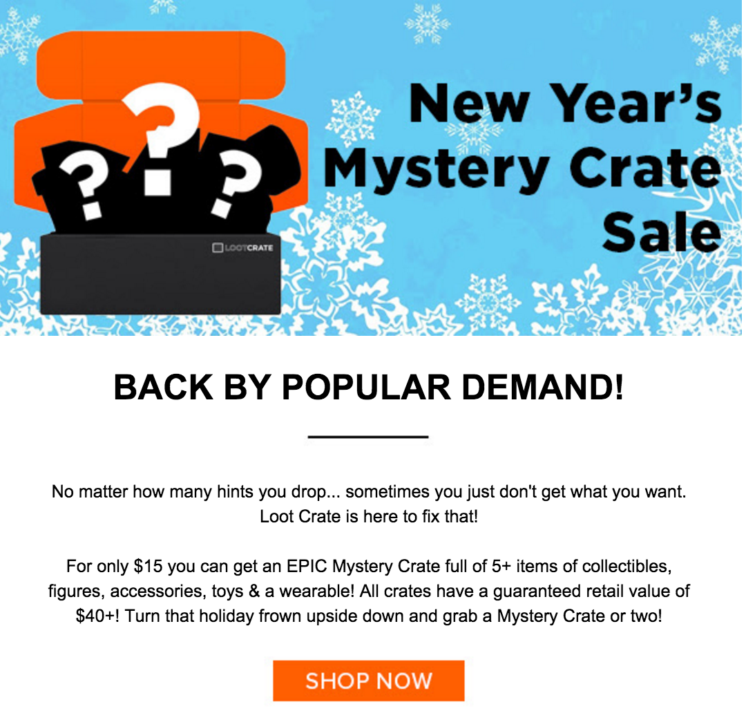 Loot Crate New Year’s Mystery Crate Sale!