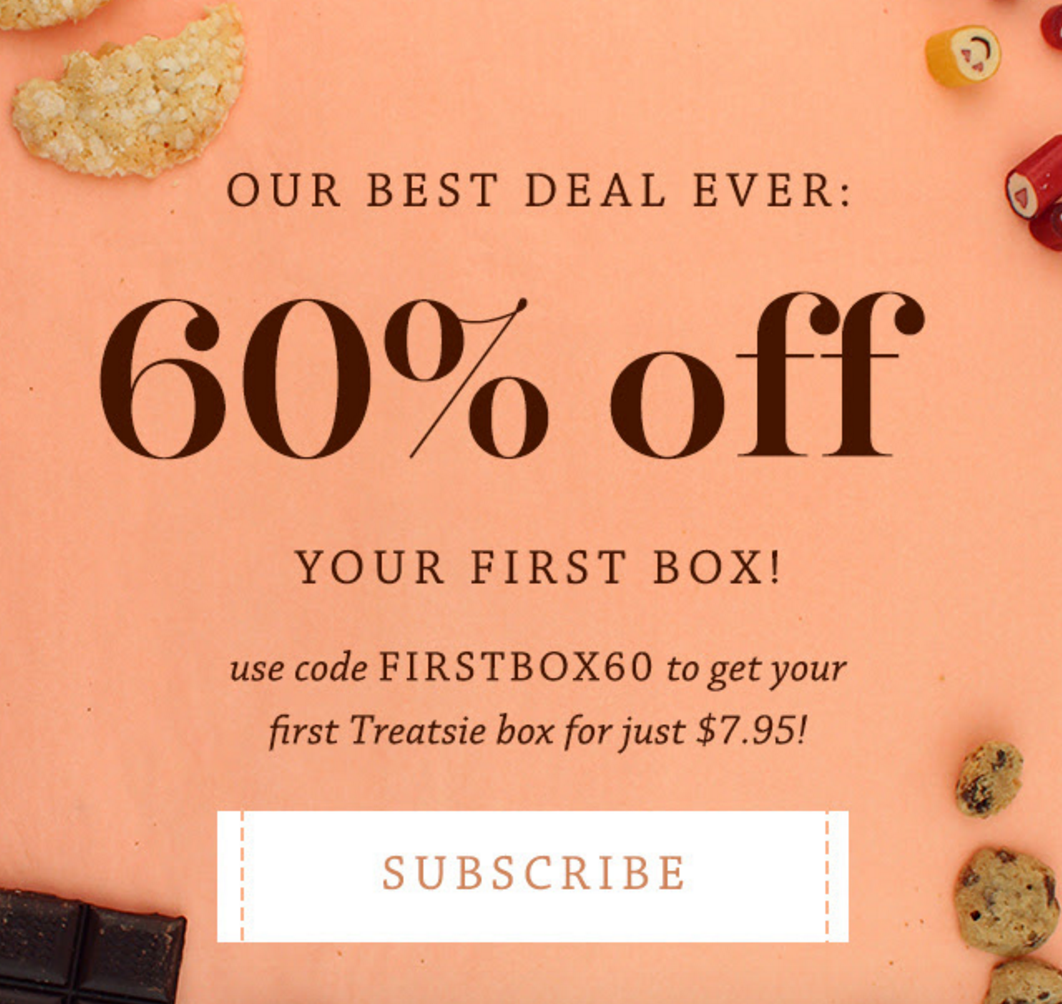 Treatsie Cyber Monday Deal is Back – 60% Off First Box!