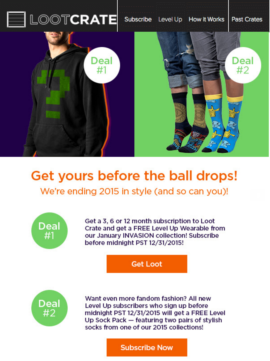 Loot Crate New Year’s Eve Countdown Bonus Sale!