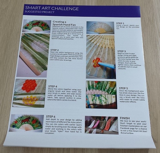 Smart Art Subscription Box Review November 2015 - instructions
