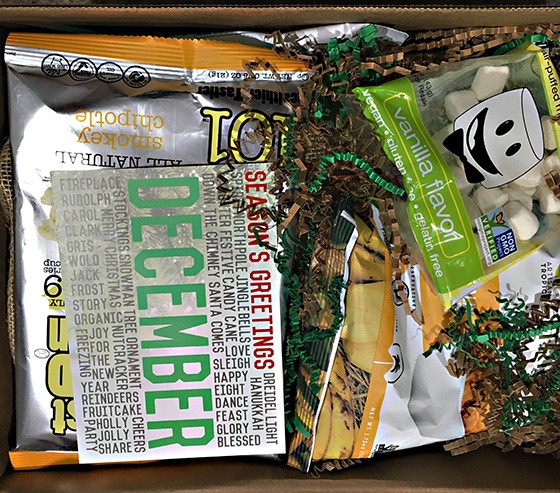 Snack Sack Subscription Box Review December 2015 - 1