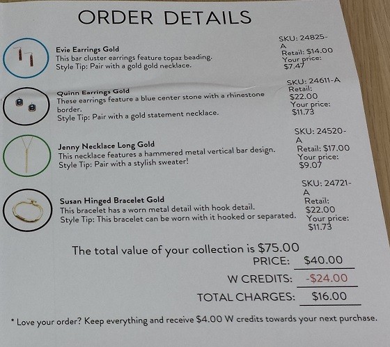 Wantable Accessories Subscription Box Review December 2015 - receipt