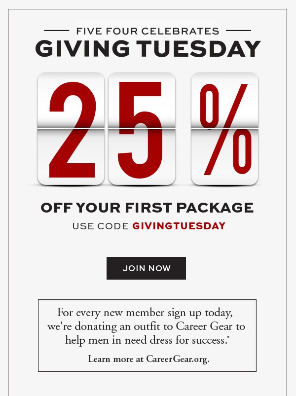 Five Four Club Giving Tuesday Sale – 25% Off Your First Box + Donation!