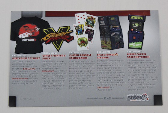Arcade Block Subscription Box Review + Coupon December 2015 - card back
