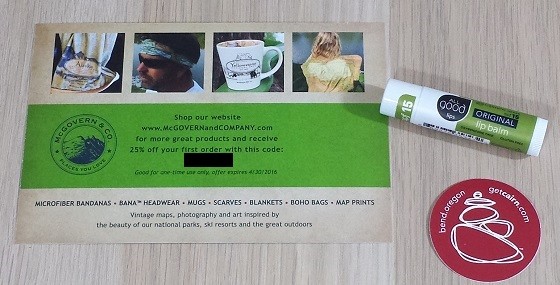 Cairn Subscription Box Review January 2016 - extras