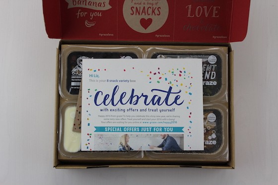 Graze 8-Snack Subscription Box Review + Free Box Coupon January 2016 - inside