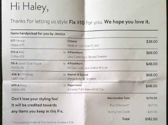 STITCH FIX JAN 2016 - info 2