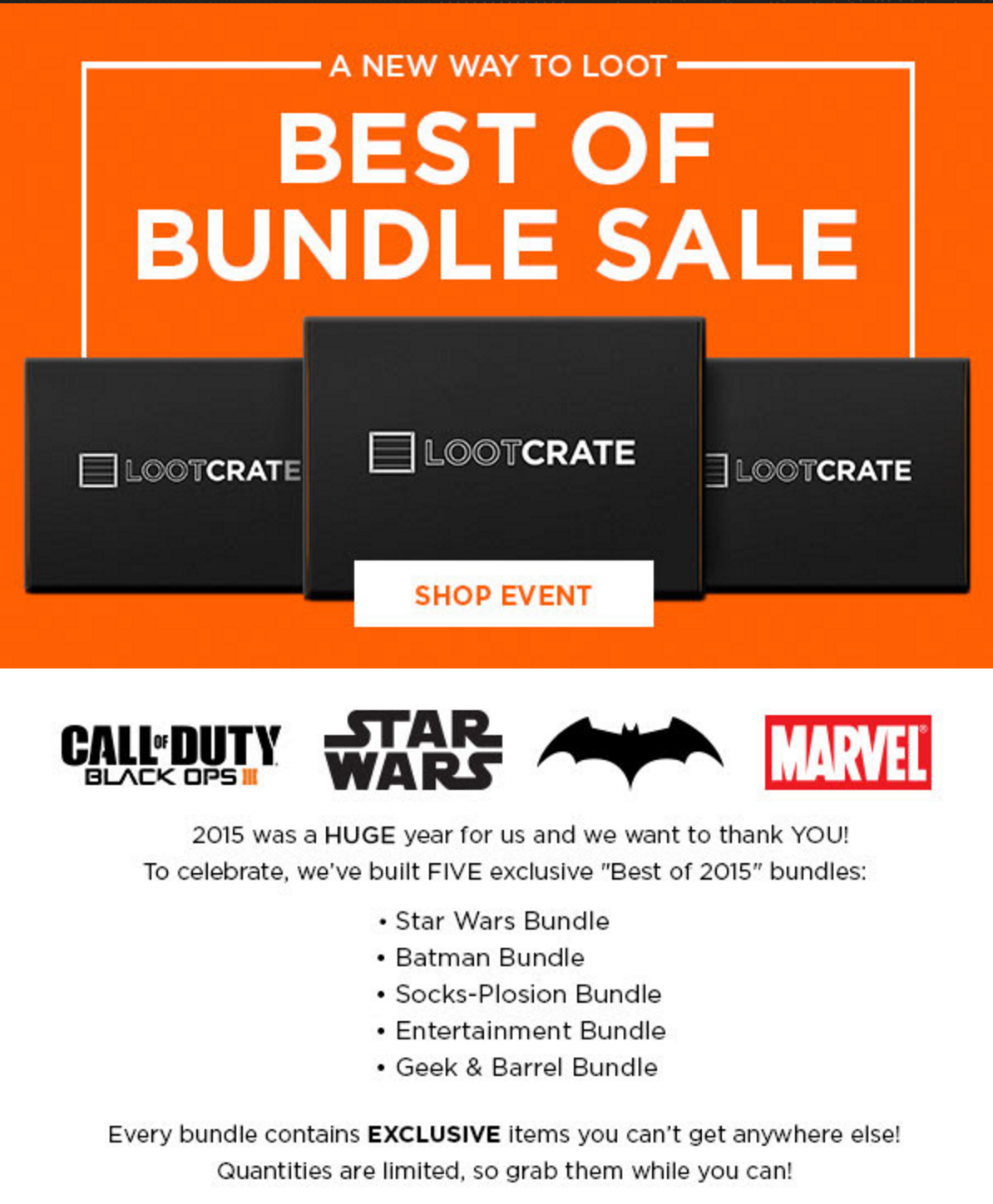 Loot Crate New Bundles Added to “Best of Bundle” Sale!