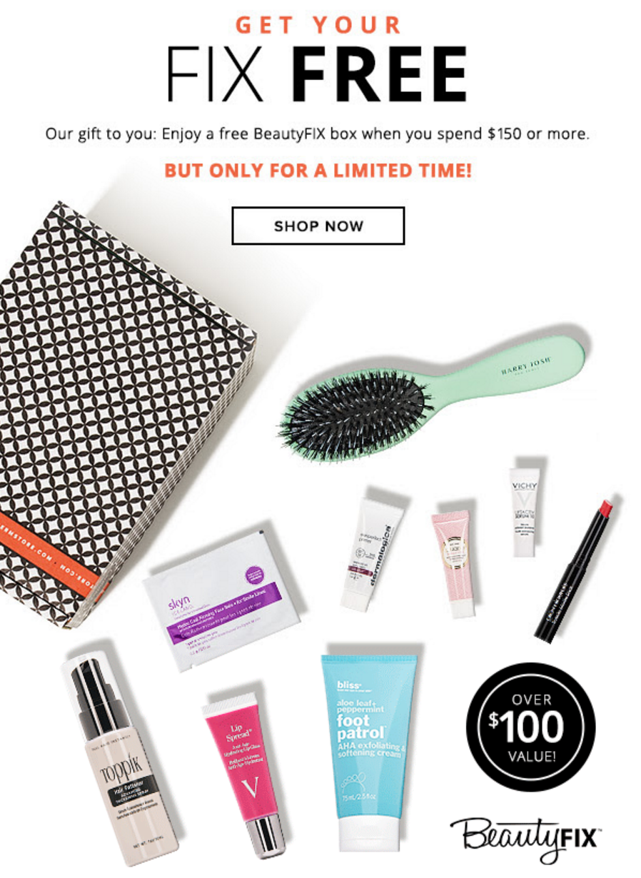 Free BeautyFIX Box w/ $150 Dermstore Purchase OR 50% Off First Box!