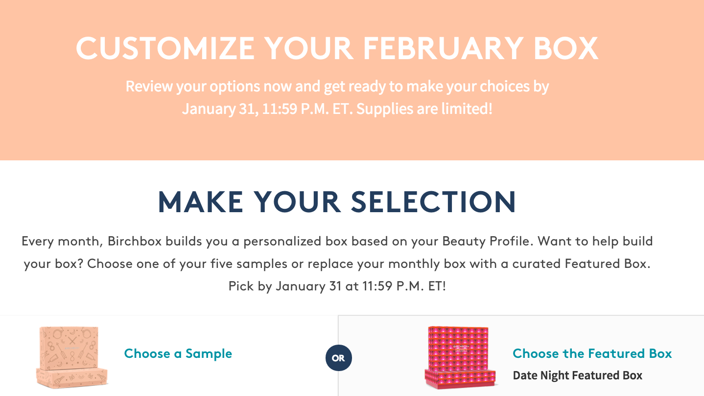 Birchbox February 2016 Sample Selection Time!
