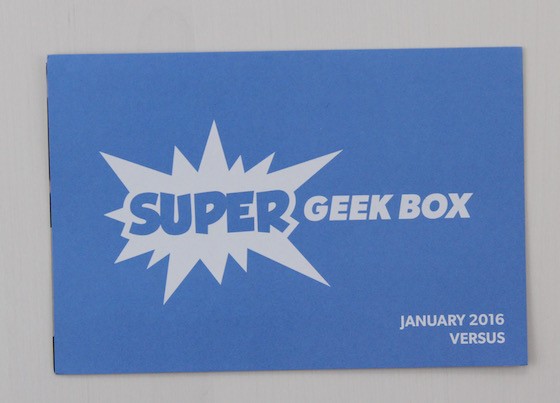 Super Geek Box Subscription Box Review January 2016 - card