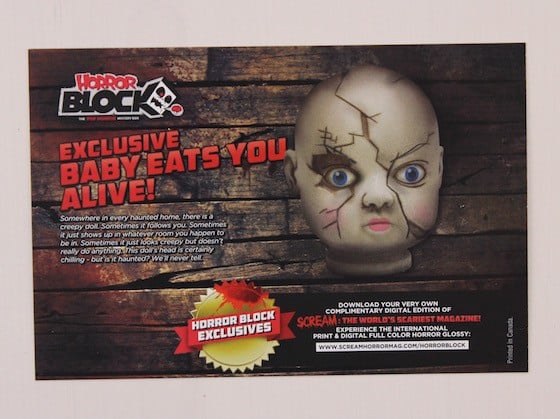 Horror Block Subscription Box Review + Coupon January 2016 - card