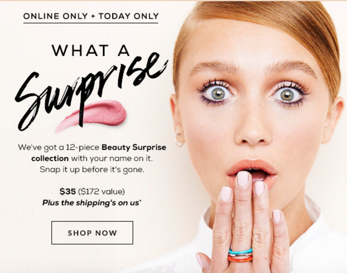 Today Only – Bare Minerals Mystery Box + Free Shipping!