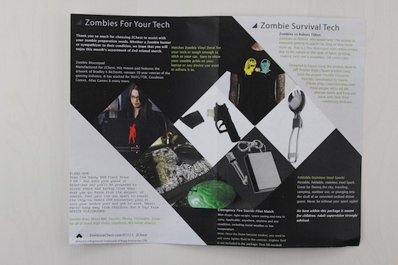 ZChest Subscription Box Review January 2016 - booklet inside