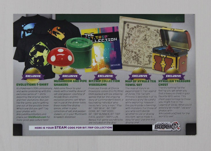 Arcade Block Subscription Box Review + Coupon February 2016 - card back