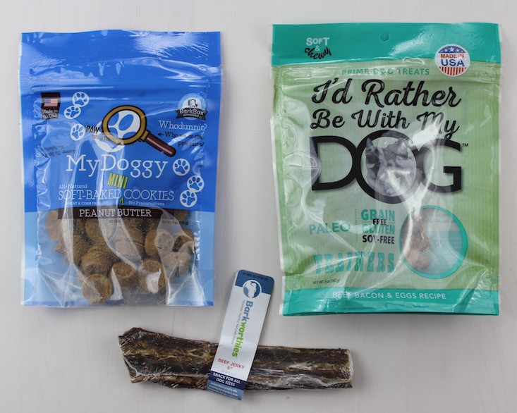 BarkBox Subscription Box Review & Coupon March 2016 - treats and chew