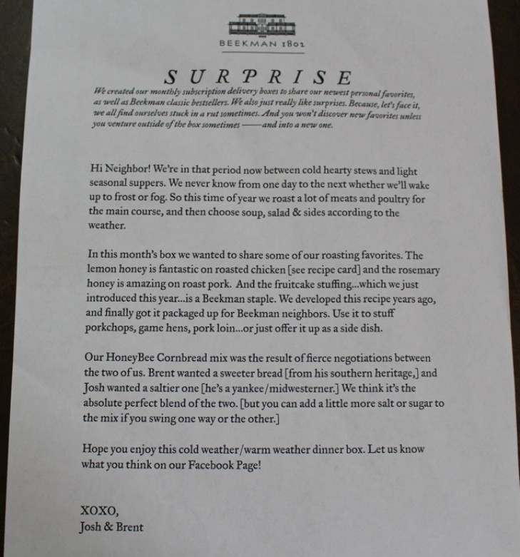 Beekman-March 2016-welcome letterr