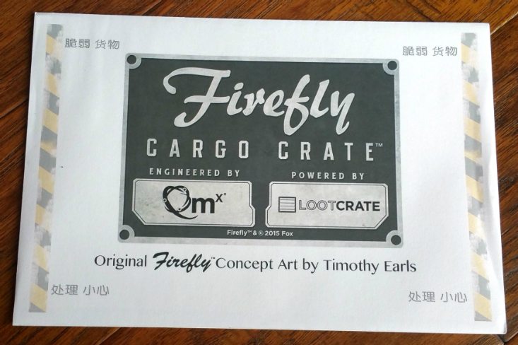 FIREFLY CARGO CRATE MARCH 2016 - items 11