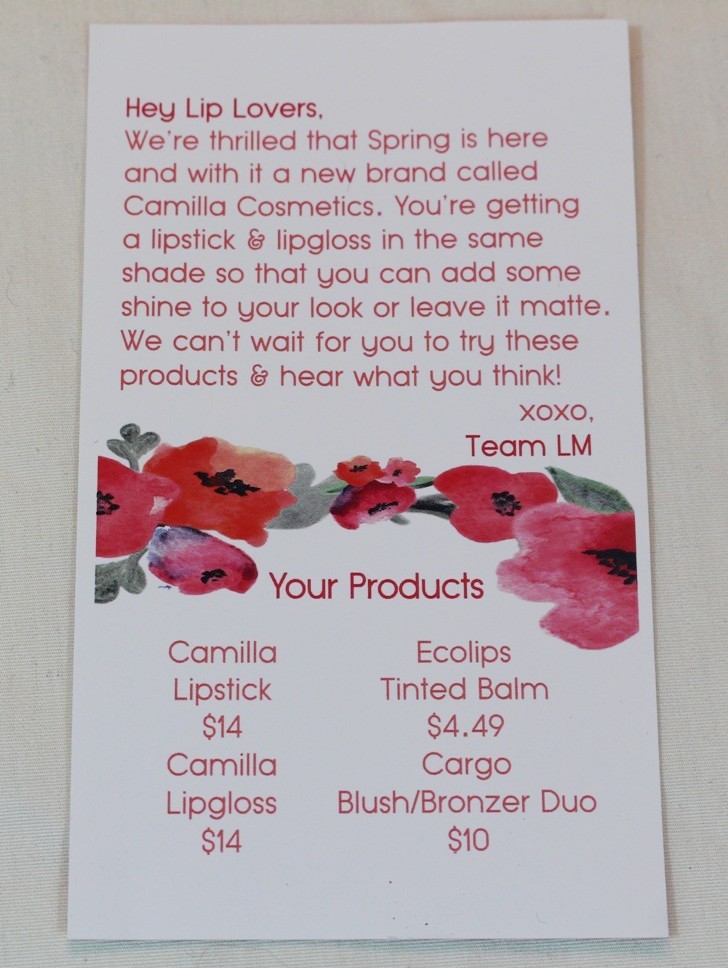 Lipmonthly-March 2016- Welcome Card back