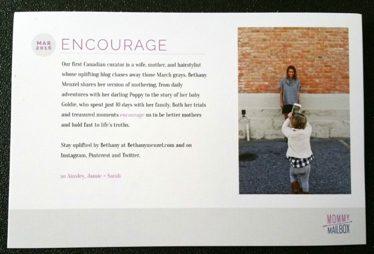 MOMMY MAILBOX MARCH 2016 - info 1