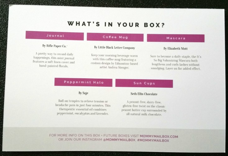 MOMMY MAILBOX MARCH 2016 - info 2