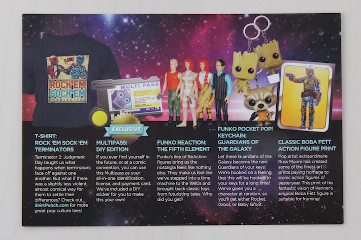 Sci Fi Block Subscription Box Review + Coupon March 2016 - card back