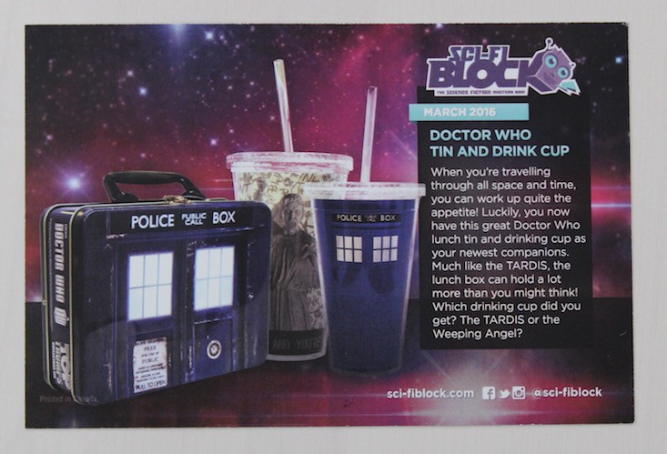 Sci Fi Block Subscription Box Review + Coupon March 2016 - card