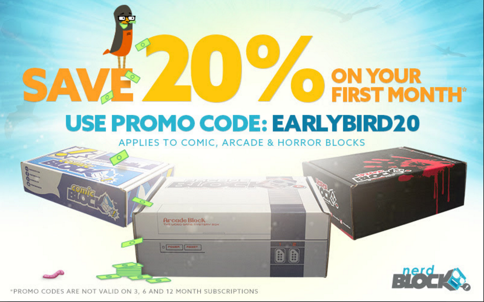 20% Off Your First Arcade Block, Comic Block or Horror Block