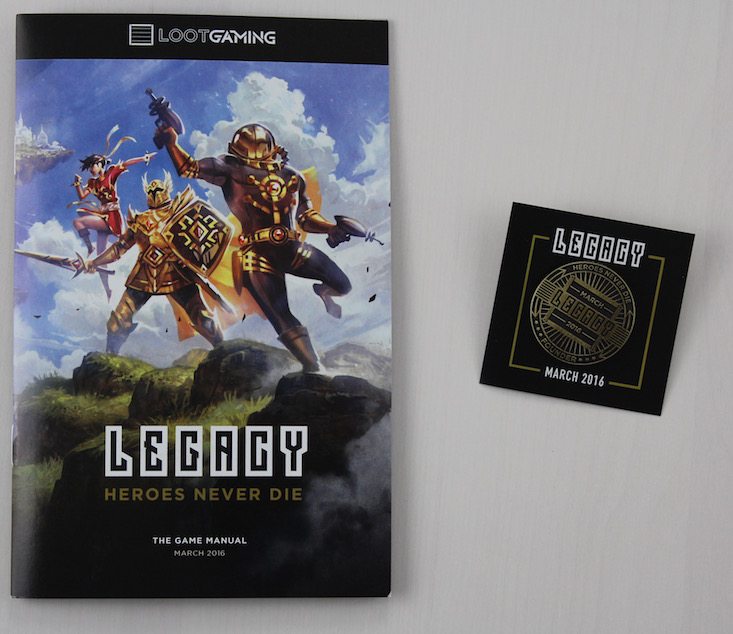 Loot Gaming Subscription Box Review & Coupon April 2016 - book and pin