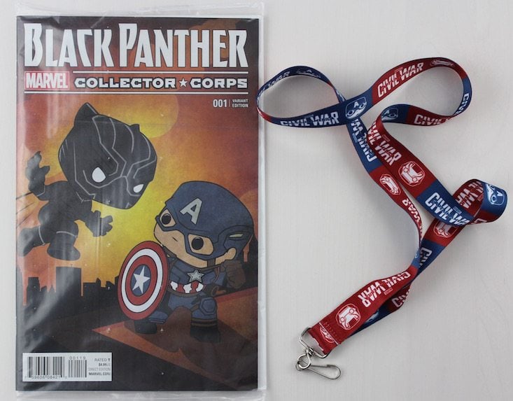 Marvel Collector Corps Subscription Box Review April 2016 - comic and lanyard