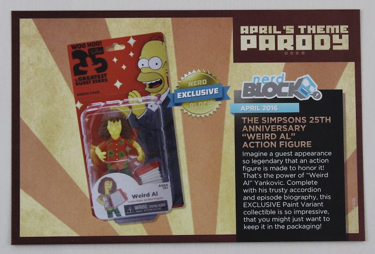 Nerd Block Subscription Box Review + Coupon April 2016 - card front