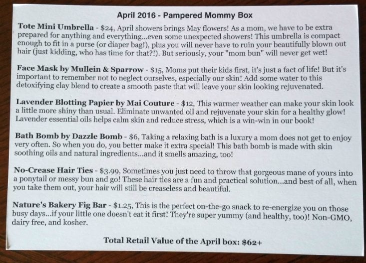 PAMPERED MOMMY APRIL 2016 - info 2