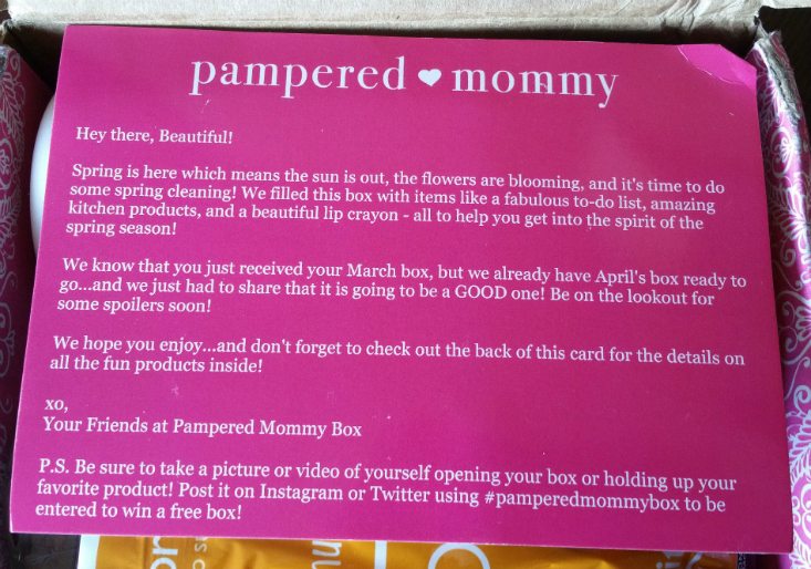 PAMPERED MOMMY MARCH 2016 - info 1