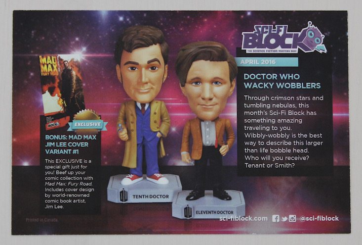 Sci Fi Block Subscription Box Review + Coupon April 2016 - card