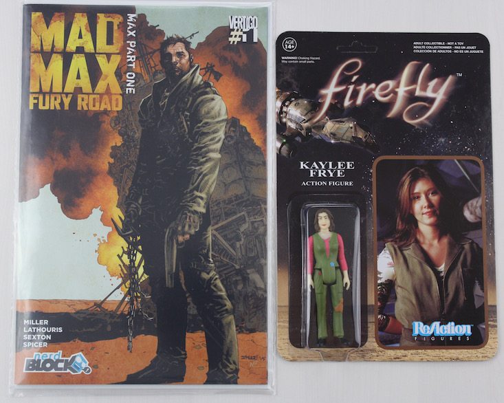 Sci Fi Block Subscription Box Review + Coupon April 2016 - comic and firefly reaction