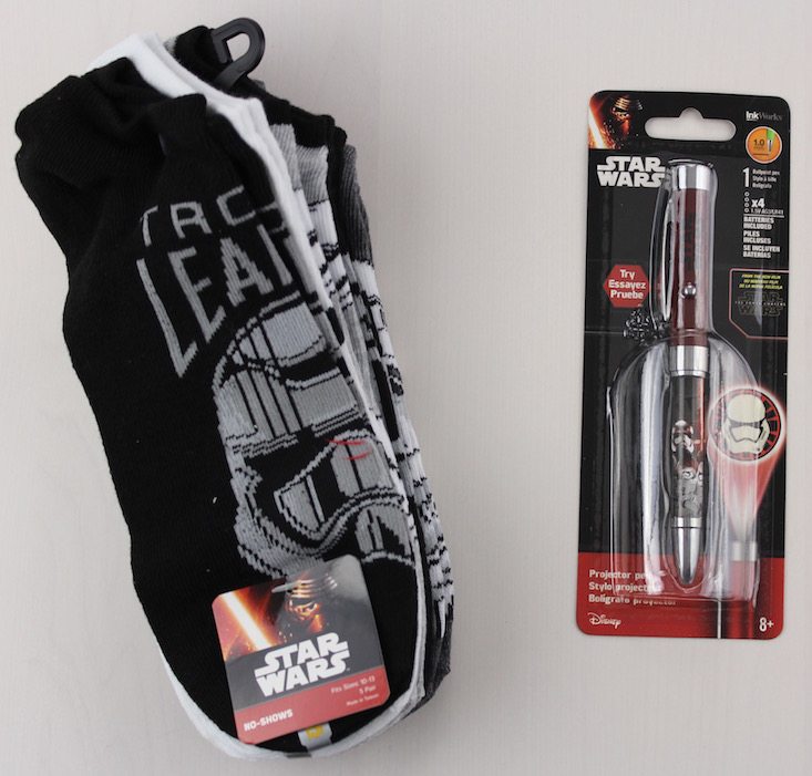Sci Fi Block Subscription Box Review + Coupon April 2016 - socks and pen