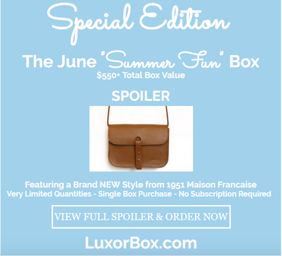 New Luxor Box “Summer Fun” Limited Edition Box + Spoiler