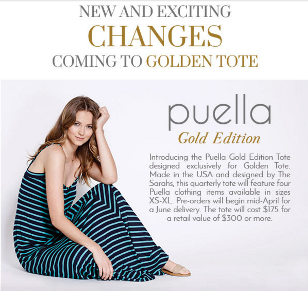 Golden Tote Changes – Puella Gold Edition Tote + More!