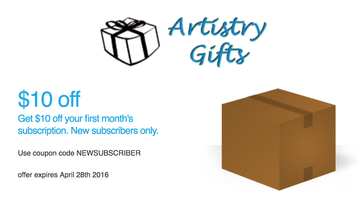 3 Days Only – $10 off Artistry Gifts Subscription!