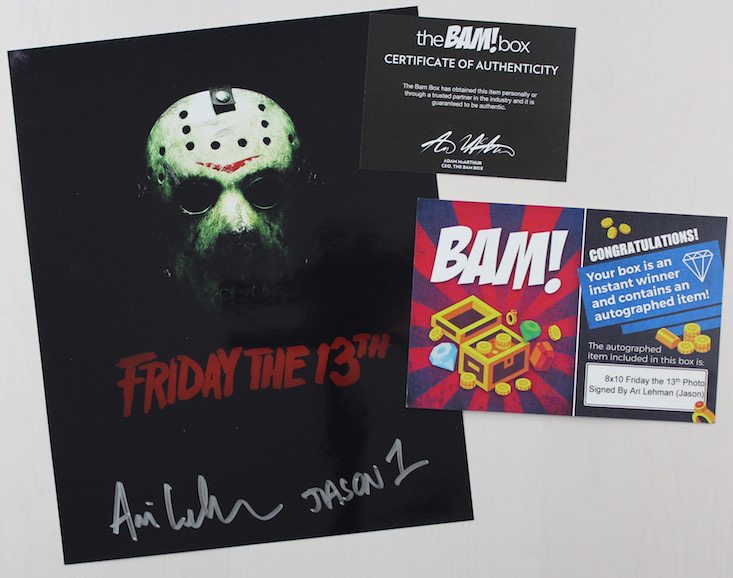 The BAM! Box Subscription Box Review + Coupon April 2016 - signed 8x10