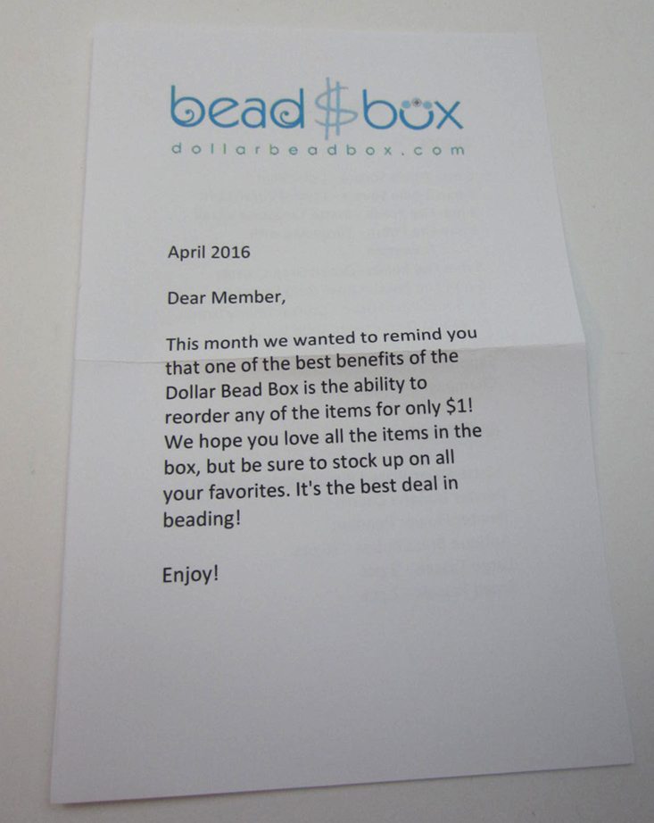 dollarbeadbox-april-2016-letter