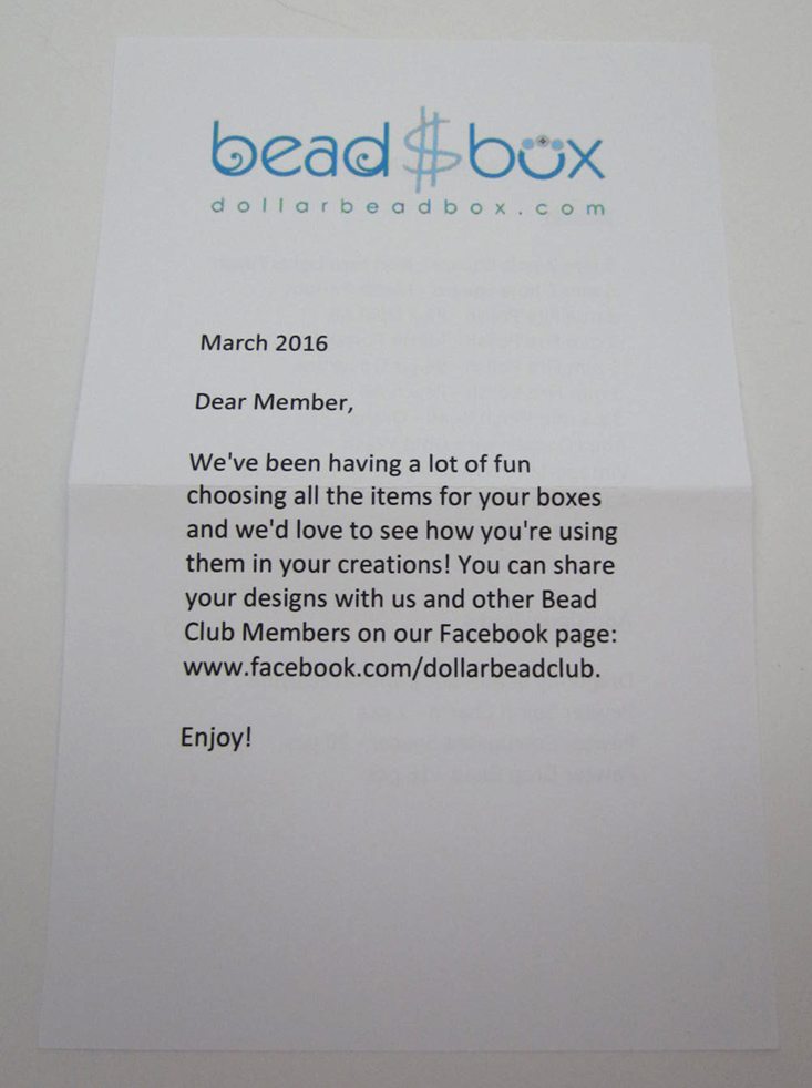 dollarbeadbox-march-2016-letter