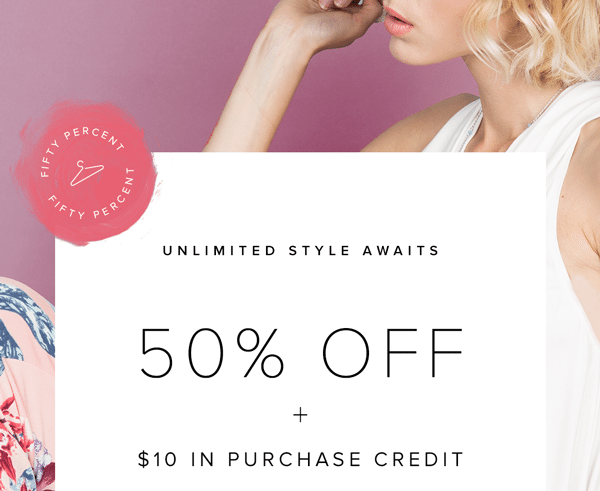 50% Off Your First Month of Le Tote + $10 In Purchase Credit!