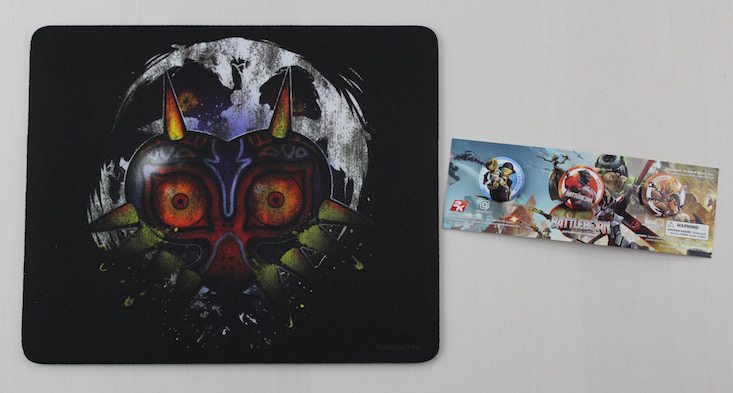 Arcade Block Subscription Box Review + Coupon April 2016 - mousepad and pin set